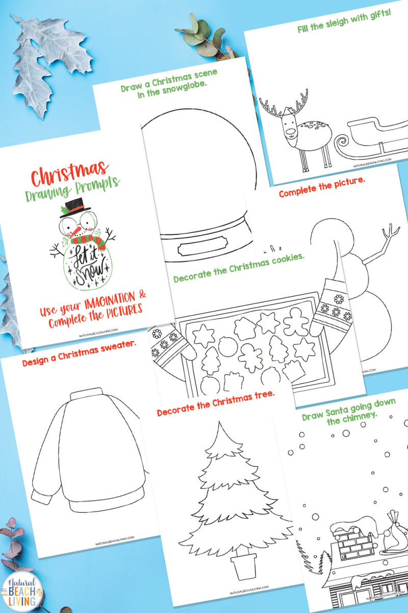 Christmas Art Drawing Prompts for Kids