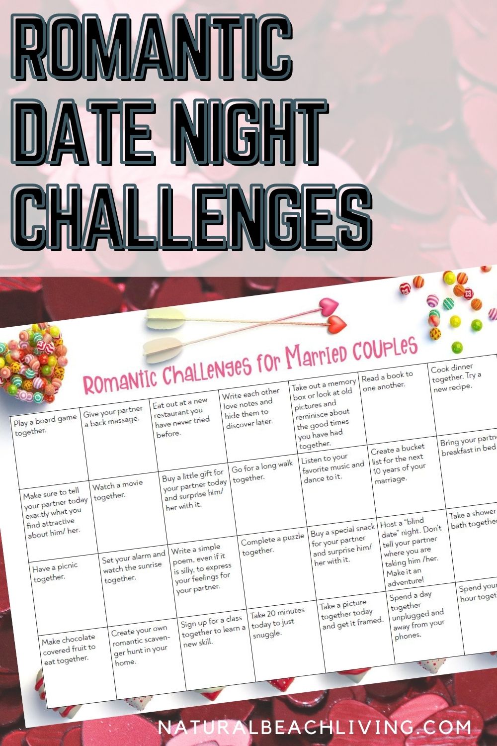 These Romantic Date Night Ideas are great for married couples. A Romantic Date Night Calendar with Creative date night ideas and Date Ideas for Couples for every season. Plus we've shared cheap date night ideas at home that are affordable, simple, and super fun! This Romantic Date Night Ideas Challenge is perfect for you and your significant other. Winter Date Ideas, Date Night Ideas for Married Couples