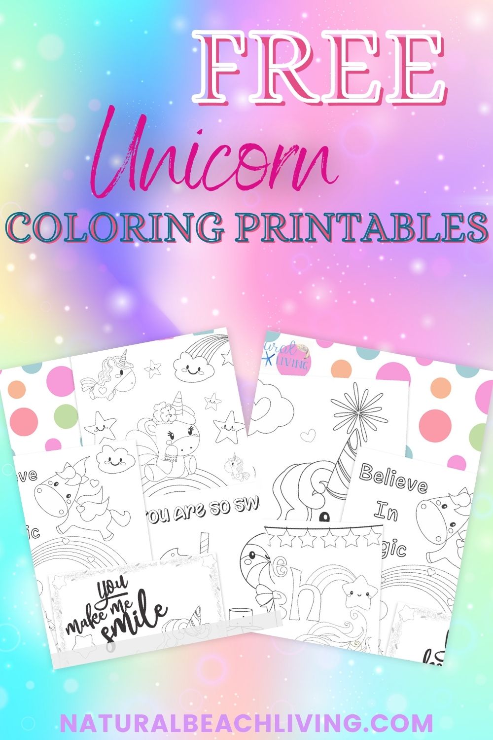 Free Unicorn Coloring Pages, Unicorn Preschool Theme Activities, and Cute  Unicorn Printables - Natural Beach Living